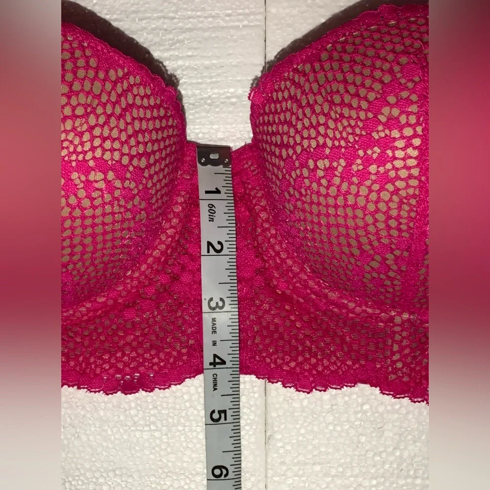 Women’s Morgan Natural Lift Lace Push Up Bra Adored by Adore Me Pink 36B